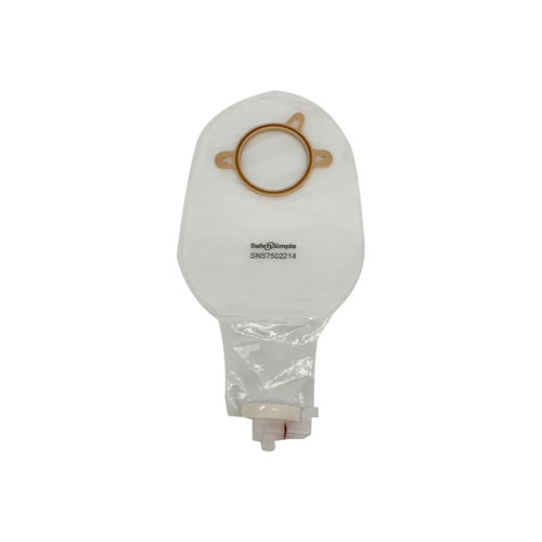 Safe N Simple - Sns7502214 - 9" Urostomy 2 - Piece Pouch, Transparent, 57Mm, 1/4" Flange, With Valve, And Belt Tabs - Case/80