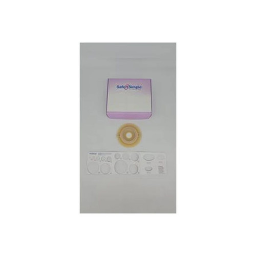 Safe N Simple - Sns7829214 - 5" X 2 - Piece Wafer, Extended Wear, Convex, With Tape Collar, Beige, 57Mm, 1/4" Flange, 1 1/8" Precut Stoma Opening - Case/40