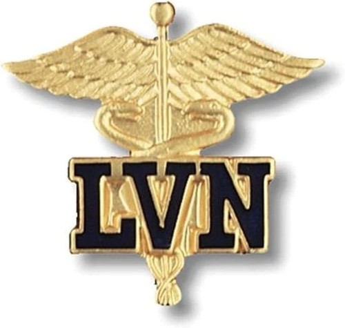 Prestige Medical - 1022 - Cloisonn&Eacute; Emblem Pins - Licensed Vocational Nurse (Caduceus) (Ca & Tx Only) - Each