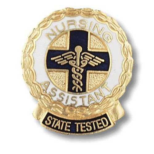 Prestige Medical - 1093 - Cloisonn&Eacute; Emblem Pins - State Tested Nurses Assistant (Wreath) - Each