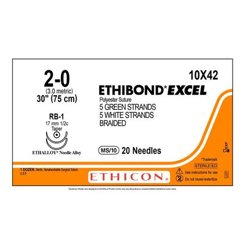 Johnson & - J Healthcare Systems - 10X42N - Suture, Ethibond Br Rb - 1 Grn 2 - 0 30" - Box/6