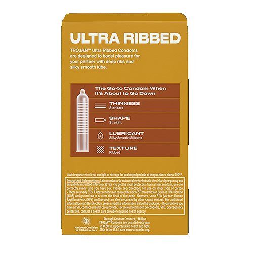 Church & Dwight - 22600094050 - Condom, Trojan Ltx Ultra Ribbed Lub - Box/3