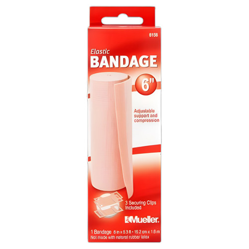 Mueller Sports Medicine - 6156 - Bandage, Elastic W/Clips 6" - Each