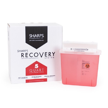 Sharps Compliance - Recovery System - 80501 - Container, Mailback 5Qtred - Each