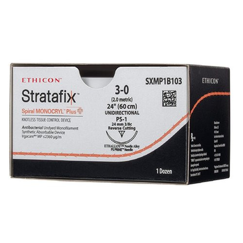 Johnson & - Monocryl Plus - Sxmp1B103 - Systems - Absorbable Suture With Needle Poliglecaprone 25 Irgacare Mp Ps - 1 3/8 Circle Reverse Cutting Size 3 - 0 - Box/1