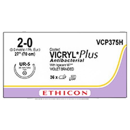 Johnson & - J Healthcare Systems - Vcp375H - Suture, Vicrl+ Antibac Vio Br 2 - 0 27" Ur - 5 - Box/36