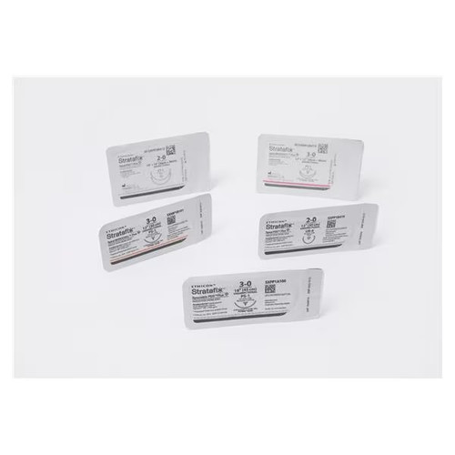 Johnson & - Stratafix Spiral Monocryl Plus - Sxmp2B408 - Systems - Absorbable Suture With Needle Poliglecaprone 25, Triclosan Ps - 2 3/8 Circle Reverse Cutting Size 3 - 0 Monofilament - Box/12