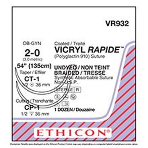 Johnson & - J Healthcare Systems - Vr932 - Suture, Vicryl Rapide Ud 2 - 0 54" Ct - 1 - Box/12