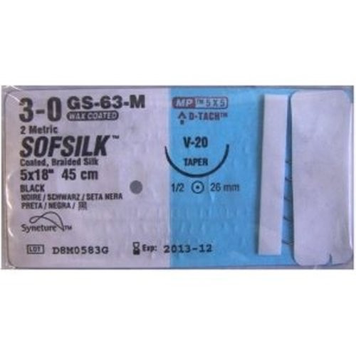 Cardinal Health - Sofsilk - Ls-640 - Nonabsorbable Ligating Reel With Suture Silk Braided Size 4 - 0 - Box/1
