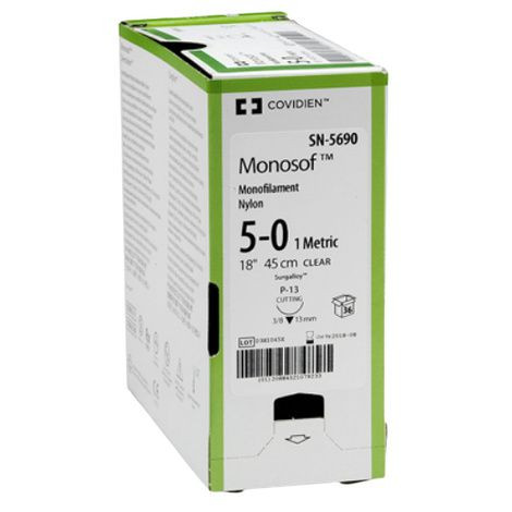 Medtronic - Monosof~Dermalon - N2721K - Suture, - 0 8" Se - Cc - 6 - Box/1