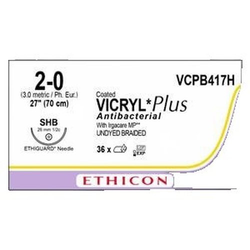 Johnson & - J Healthcare Systems - Vcpb417H - Suture, Vicryl+ Ud Br 2 - 0 27" - Box/1