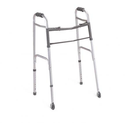 Medline - Mds86410w4 - Walker,2 Button,Folding,W/3inwheels - Each