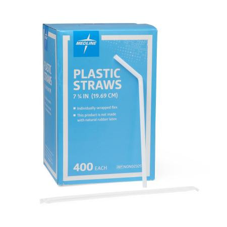 Medline - Non02325h - Straw,Plastic,7 3/4,Wrapped,Flex - Each