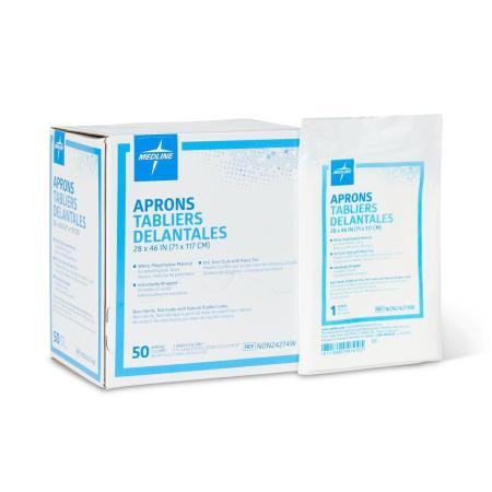 Medline - Non24274wz - Apron,Poly,28x46,Pullover,Midwt,White - Each