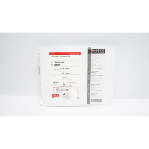 Cook Medical - Peel-Away - G04497 - Safe - T - J Sheath Introducer 12 Fr X 20 Cm, 15.5 Cm Sheath, .038 Inch Guidewire Diameter - Each