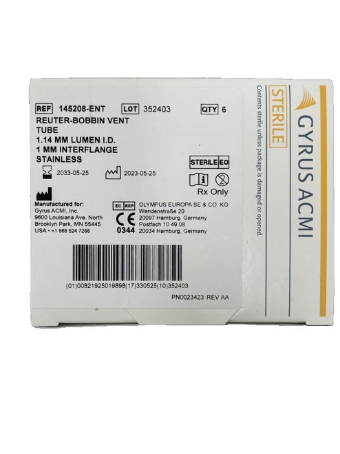 Olympus America - 145208Ent - Tube, Vent Reuter Bobbin S/Stl1.14Mm - Box/6