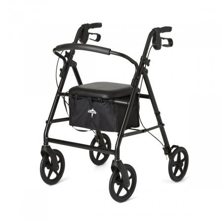 Medline - Mds86830ebls8 - Rollator, Basic, Black, Steel, 8" - Each