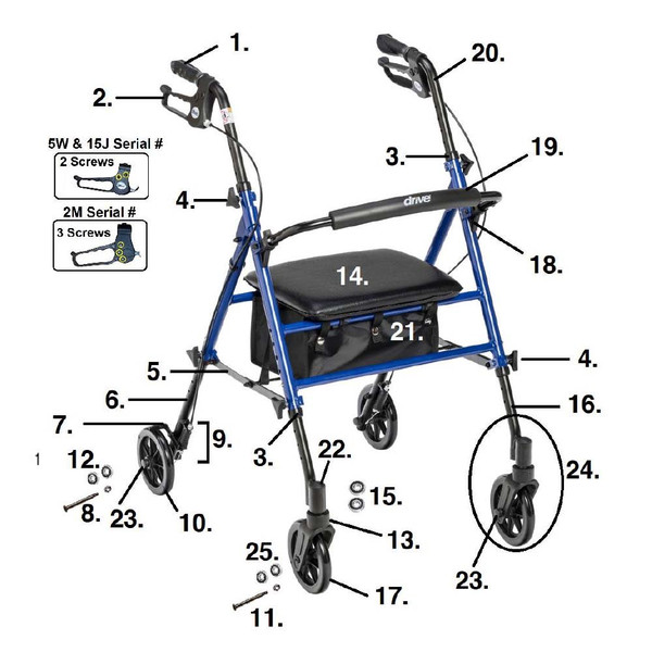 Drive Devilbiss Healthcare - Sflte-13 - Medical Front Axle W/Hardware, Sflte - Each