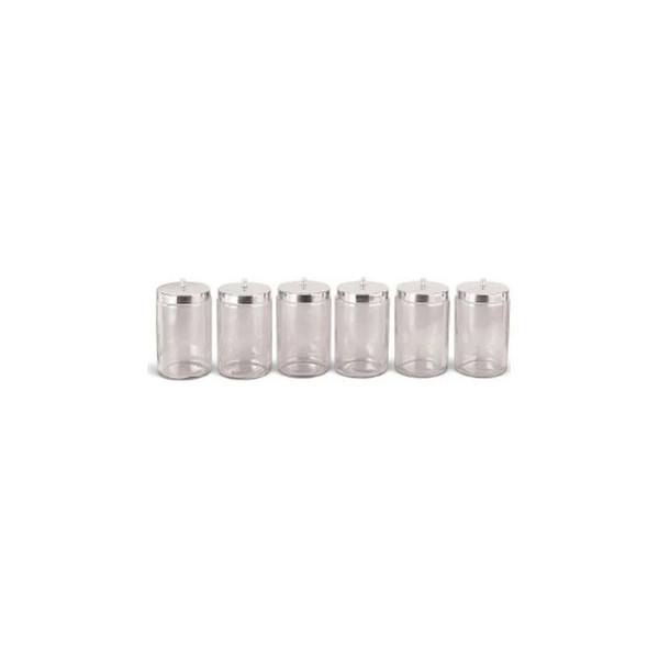 Medline - Hcl10426 - Sundry Jar Glass, Stainless Steel Lid Clear 4.13 Inch Diameter, 7.5 - Set/6