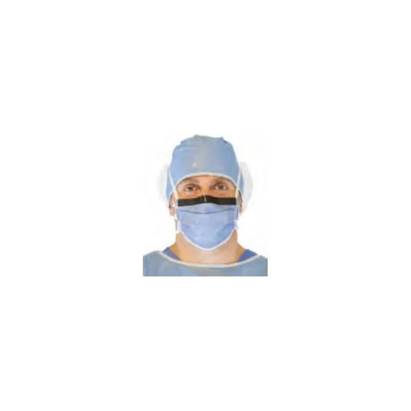 S2S Global - Premierpro - 2481 - Surgical Mask With Eye Shield Anti - Fog Foam Pleated Tie Closure One Size Fits Most Light Blue Nonsterile Astm Level 3 Adult - Case/100