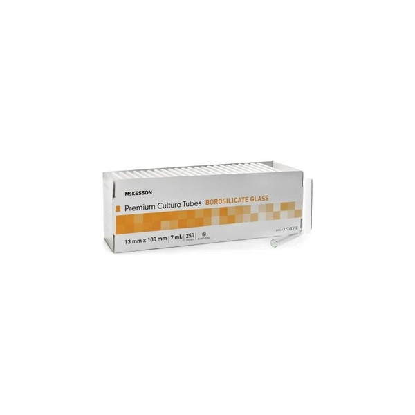 Mckesson - 177-1510 - Test Tube Round Bottom Plain 13 X 100 Mm 7 Ml Without Color Coding Closure Glass - Box/250