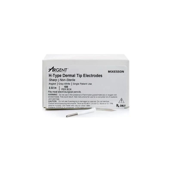Mckesson - 22-H10012 - Dermal Tip Electrode Sharp Angled Blade Disposable Nonsterile - Box/100