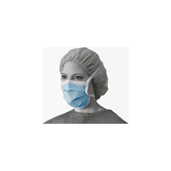 Medline - Medlite - Non27402 - Surgical Mask Pleated Tie Closure One Size Fits Most Blue Nonsterile Not Rated Adult - Case/300