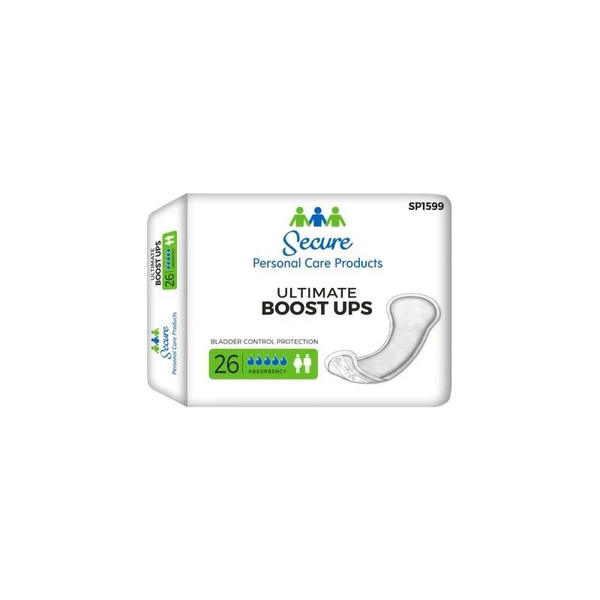 Secure Personal Care Products - Totaldry Ultimate Boost Ups - Sp1599 - Booster Pad 16 - 1/2 Inch Length Moderate Absorbency Polymer Core One Size Fits Most - Case/104