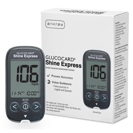 Arkray - Glucocard Expression - 544110 - Shine Usa - Blood Glucose Meter 5 Second Results Stores Up To 1000 No Coding Required - Each