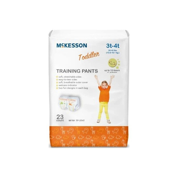 Mckesson - Tp-3T4T - Unisex Toddler Training Pants Pull On With Tear Away Seams Size 3T To 4T Disposable Heavy Absorbency - Bag/1