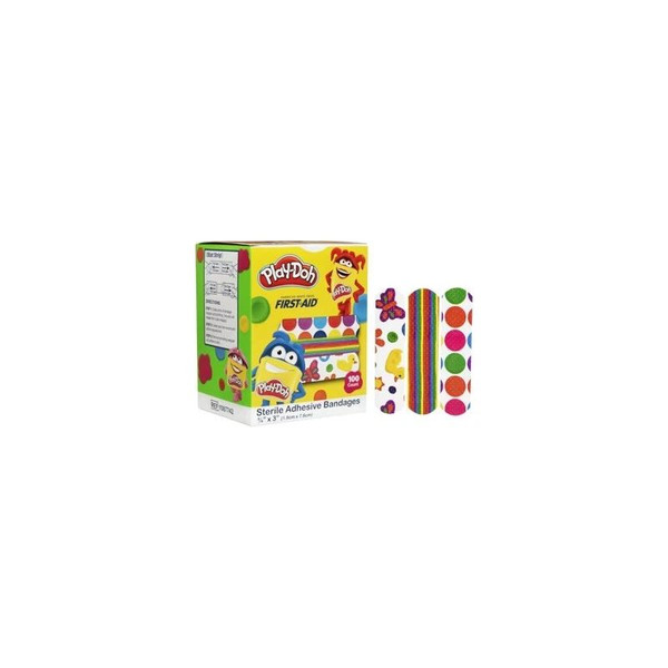 Dukal - American White Cross - 1087742 - Adhesive Strip 3/4 X 3 Inch Plastic Rectangle Kid Design (Play Doh) Sterile - Case/1200