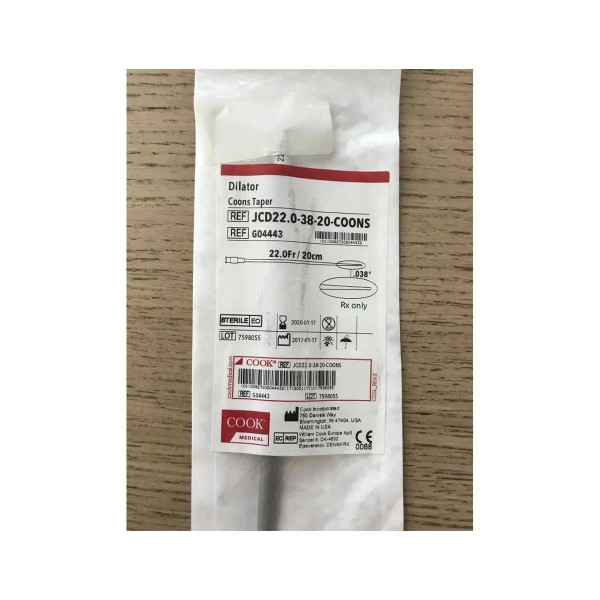 Cook Medical - G04443 - Dilator 22 Fr Coons 7 - 7/8 Inch Length Sterile - Each