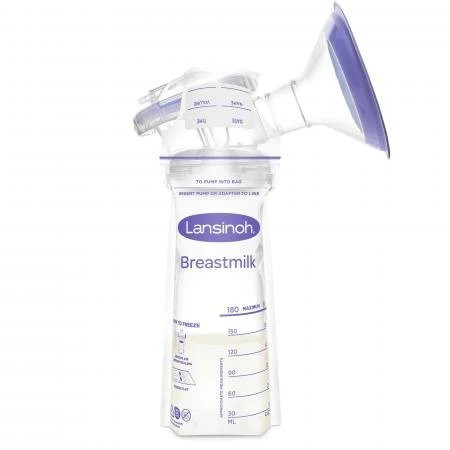 Emerson Healthcare - Lansinoh - 20462 - Breast Milk Storage Bag 6 Oz Plastic With Adapter 