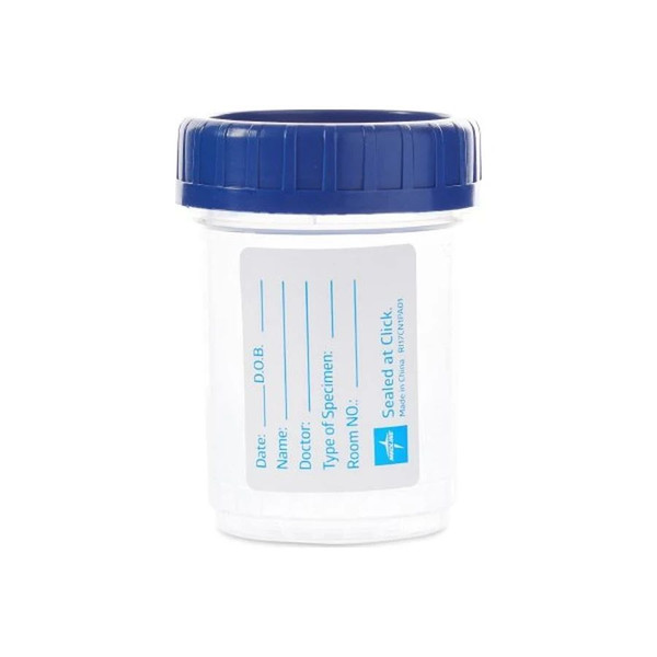 Medline - Click-N-Close - Dynd30387 - Specimen Container 90 Ml (3 Oz.) Screw Cap Patient Information Sterile - Case/100