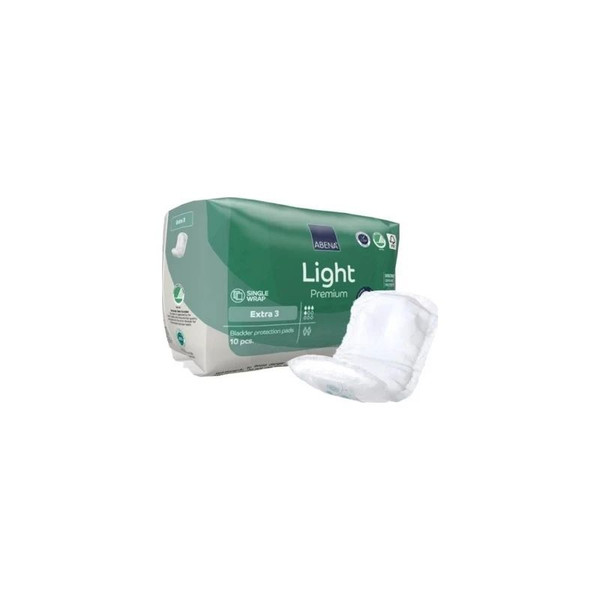 Abena - 1000021340 - North America - Premium Light Extra Bladder Control Pad 4.3 X 12.9 Inch Moderate Absorbency Fluff / Polymer Core Size 3 - Case/200