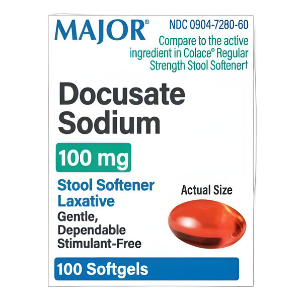 Major Pharmaceuticals - Amitriptyline Hydrochloride - 00904728060 - Docusate Sodium, Cap Sgel 100Mg - Bottle/1