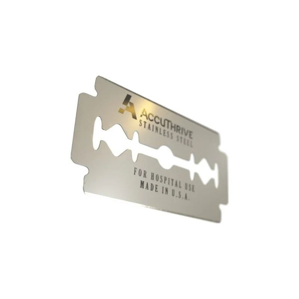 Accutec Blades - Accuthrive - Avbl-3002-0000 - Double Edge Prep Blade 3 Facet Edge, Stainless Steel, 0.004 Inch Thick - Case/5000