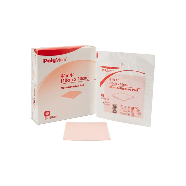Ferris - Polymem - 2466 - Foam Dressing 5 - 1/5 X Inch With Border Film Backing Silicone Adhesive Square Sterile - Case/30