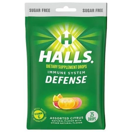 Mckesson - 31254663261 - Halls Defense Drp Sug/Free Citrus - Bag/1