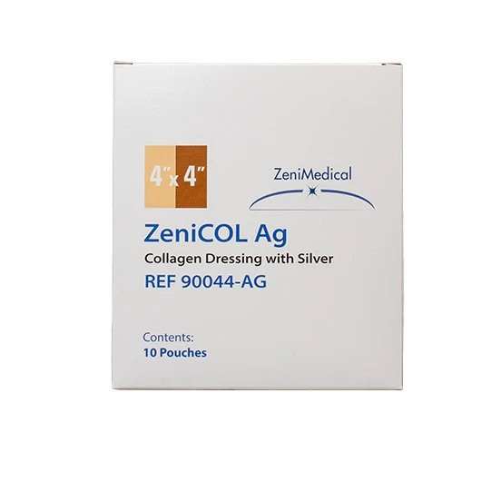 Focus Health Group - 90044-Ag - Dressing, Wound Collagen Zenicol Str Slvr 4X4" - Box/10