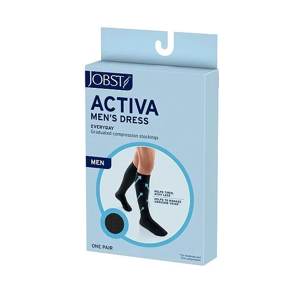 Bsn Medical - Jobst - 6055812 - Socks, Dress Activa Knee - Hi Navy Lg 8 - 15Mmhg - Pair
