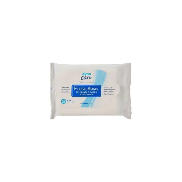 Dynarex - Flush Away Junior - 1324 - Flushable Personal Wipe Soft Pack Aloe / Lanolin Scented 12 Count - Case/12