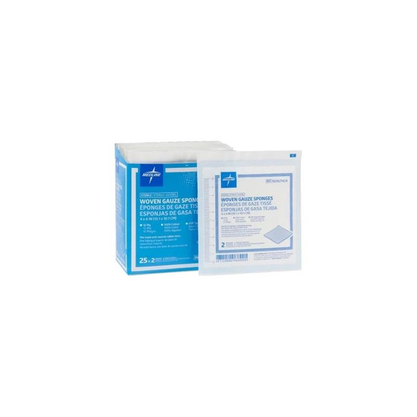 Medline - Non21424 - Gauze Sponge 4 X Inch 2 Per Pack Sterile 12 - Ply Square - Case/600