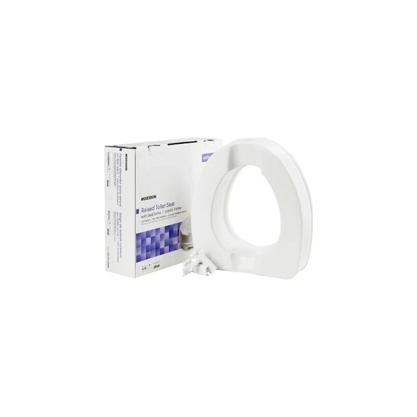 Mckesson - 146-Rtl12064 - Raised Toilet Seat 4 Inch Height White 400 Lbs Weight Capacity - Each