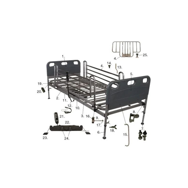 Drive Devilbiss Healthcare - 15560-25 - Medical Half Rails For 15560, 15570 Bed - Pair