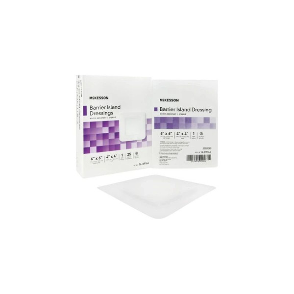 Mckesson - 16-89166 - Composite Dressing 6 X Inch Square Sterile Water Resistant Film Backing - Box/25