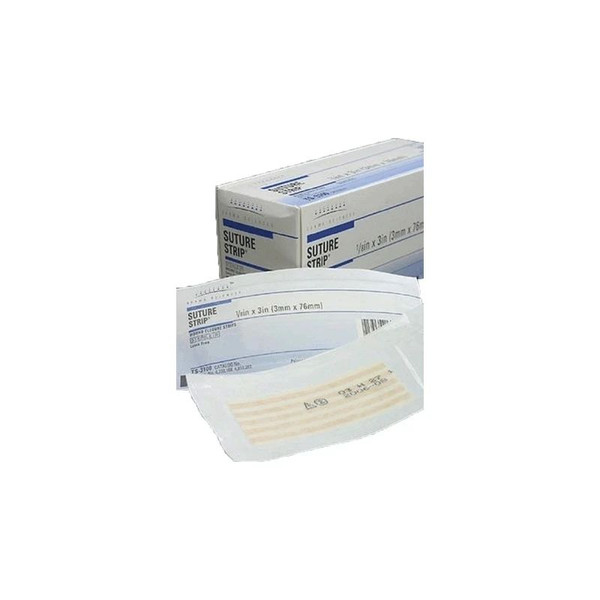 Gentell - Suture Strip Plus - Ts3100 - Skin Closure 1/8 X 3 Inch Nonwoven Material Flexible Tan - Case/200