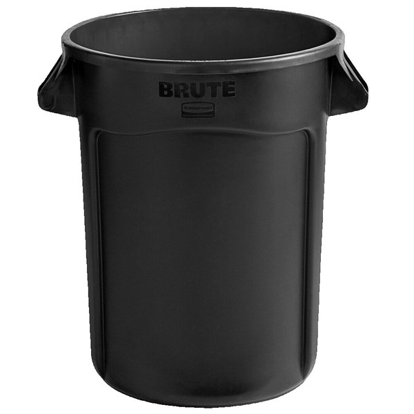 Rj Schinner - Rubbermaid - 1867531 - Brute Trash Can 32 Gal Round Black Plastic Open Top - Each