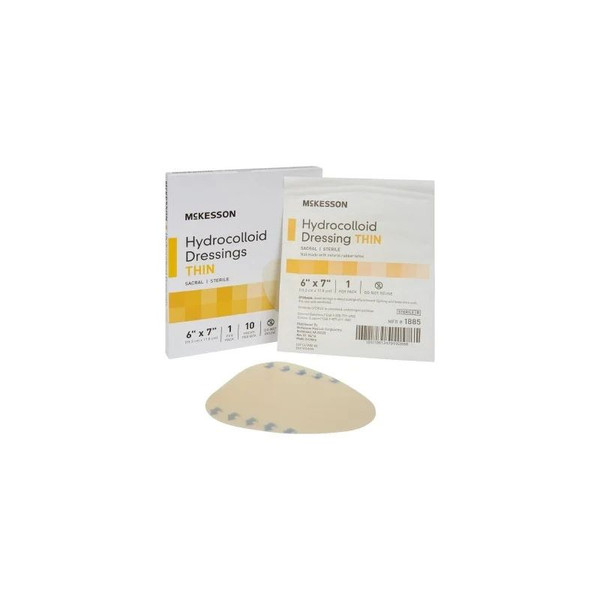 Mckesson - 1885 - Thin Hydrocolloid Dressing 6 X 7 Inch Sacral - Box/10