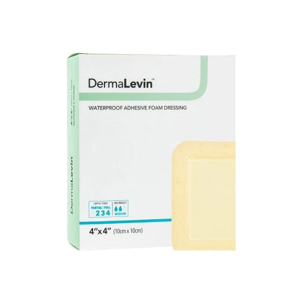 Dermarite - Dermalevin - 00280E - Foam Dressing 4 X Inch With Border Waterproof Backing Hydrocolloid Adhesive Square Sterile - Each